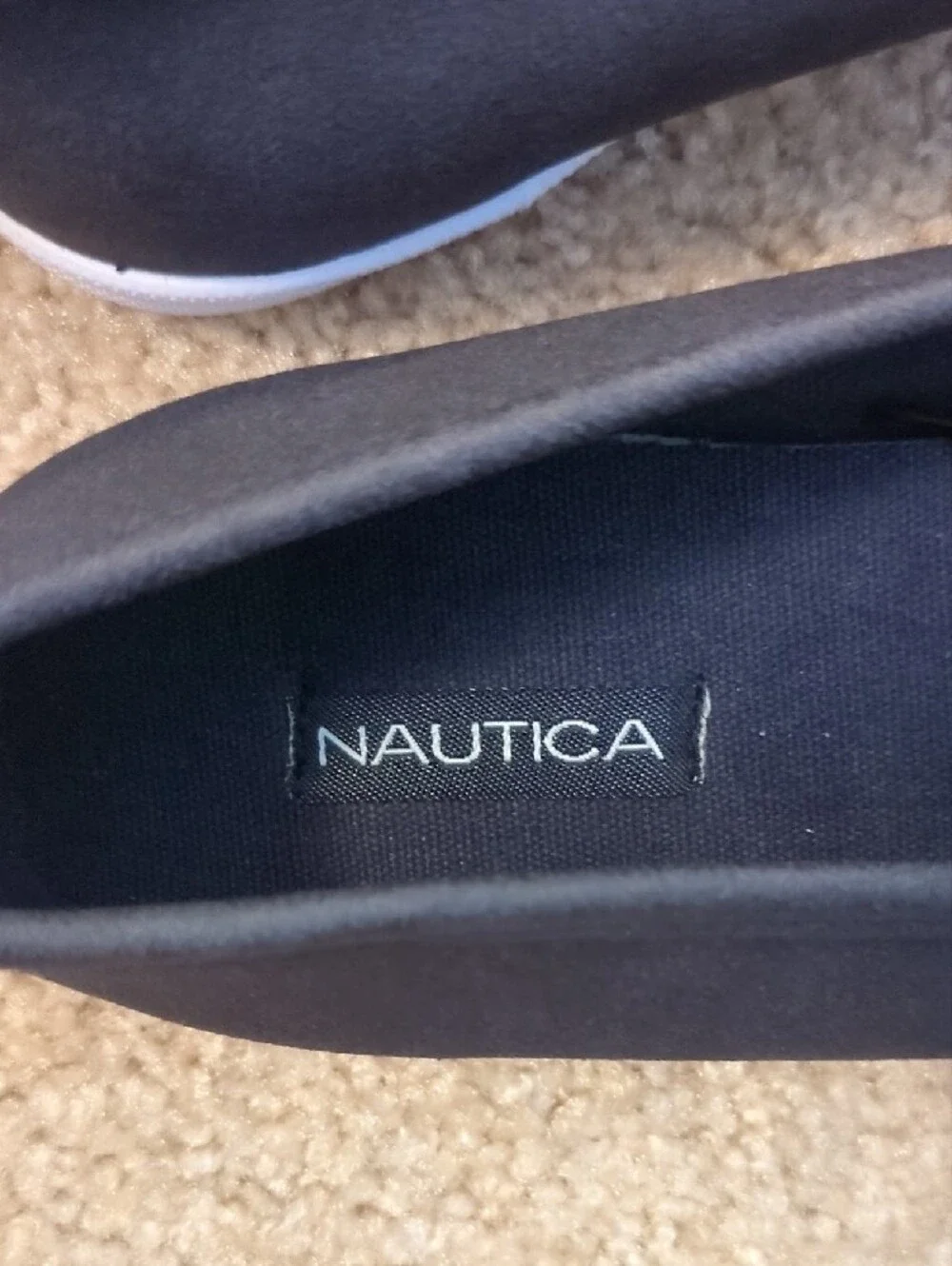 Nautica Navy Slip-On Sneakers with Red Stripe